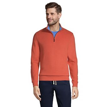Big & Tall Lands' End Bedford Regular-Fit Rib Quarter-Zip Sweater