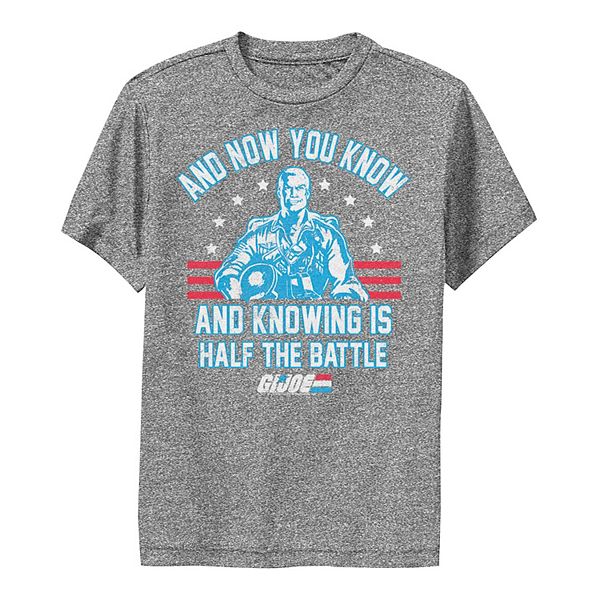 Boys 8 20 g i joe and now you know and knowing is half the battle tee