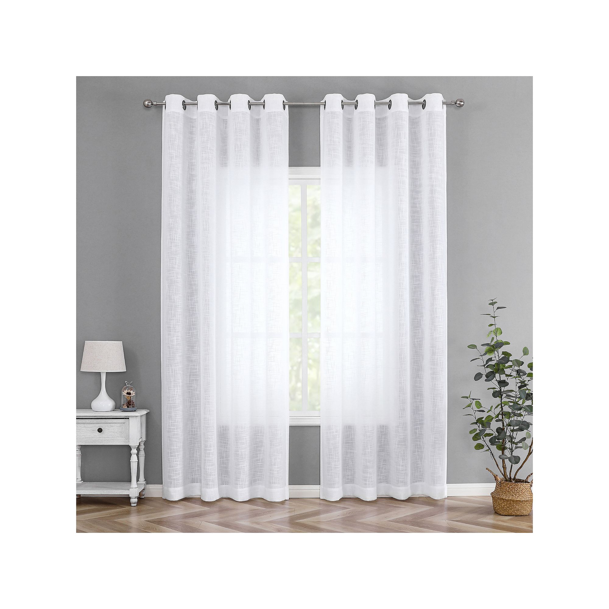 Tranquility 1-panel Window Curtain, White
