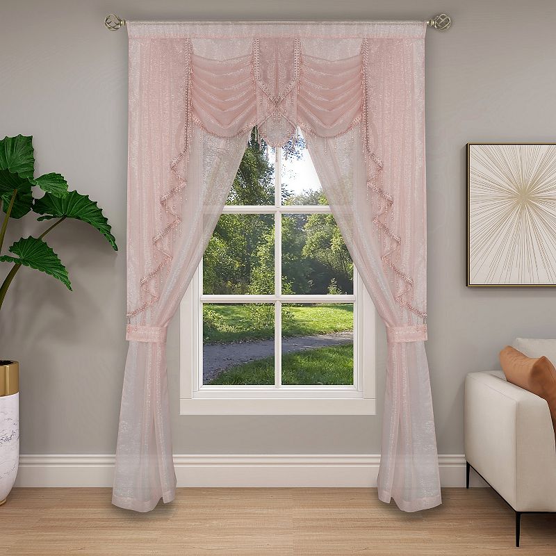 Whittier 5-piece Window Curtain set, Pink