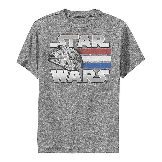 millennium falcon red white and blue shirt