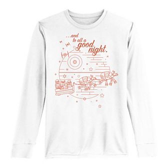 Boys 8-20 Star Wars Christmas Death Star And To All A Good Night Long Sleeve Tee