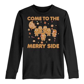 Boys 8-20 Star Wars Christmas Empire "Come To The Merry Side" Cookies Long Sleeve Tee