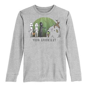Boys 8-20 Star Wars Halloween Yoda Spookiest Long Sleeve Tee