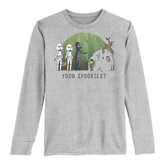 Boys 8-20 Star Wars Halloween Yoda Spookiest Long Sleeve Tee