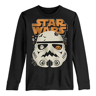 Boys 8-20 Star Wars Stormtrooper Spooky Helmet Logo Long Sleeve Tee