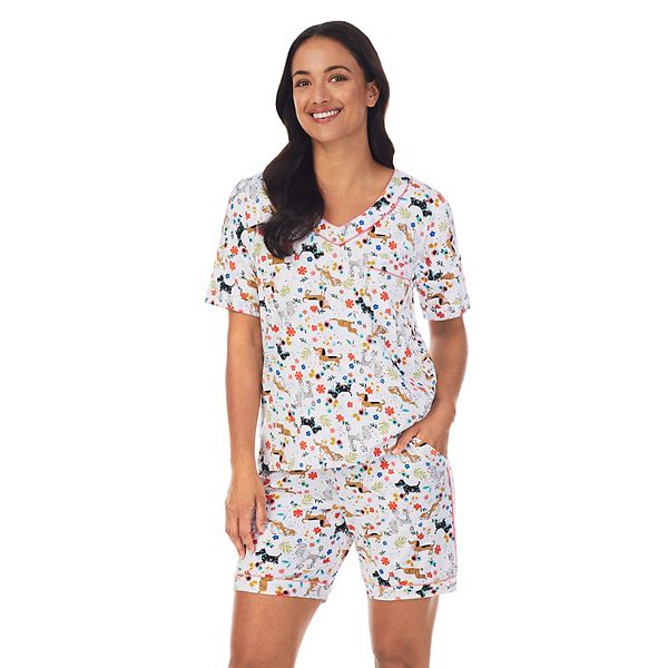 Women's Cuddl Duds Cozy V-Neck Pajama Top and Pajama Bermuda Shorts ...