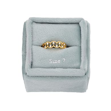 City Luxe Crystal Textured Open Ring