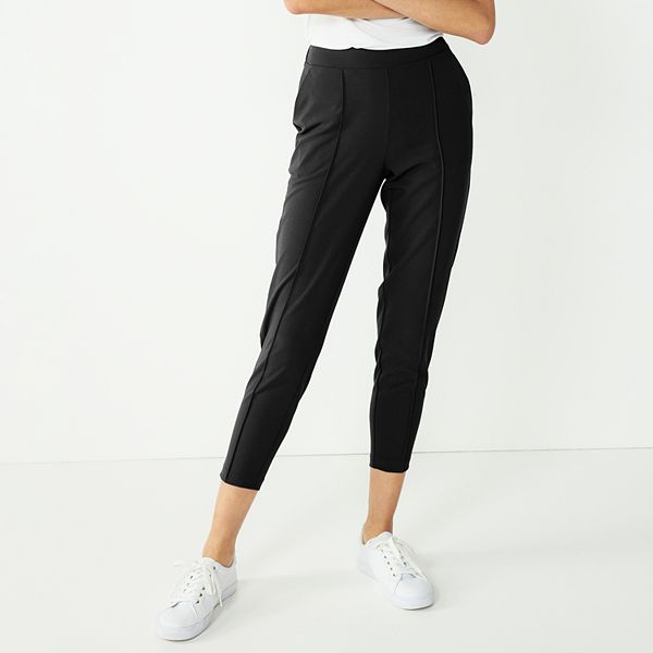 Nine West Women's Curvy Relaxed Pintucked Crop Pants