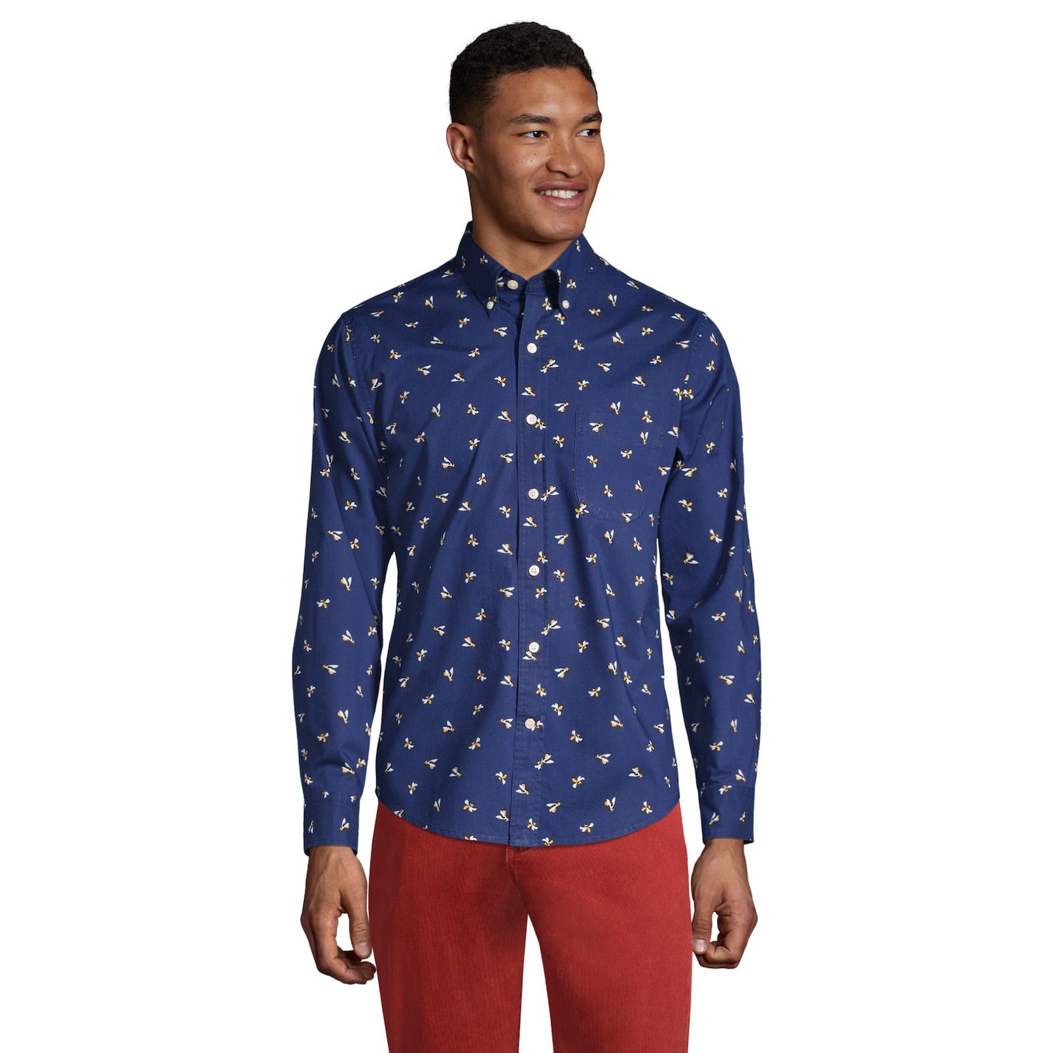 Image for Lands' End Big & Tall Essential Lightweight Poplin Button-Down Shirt at Kohl's.