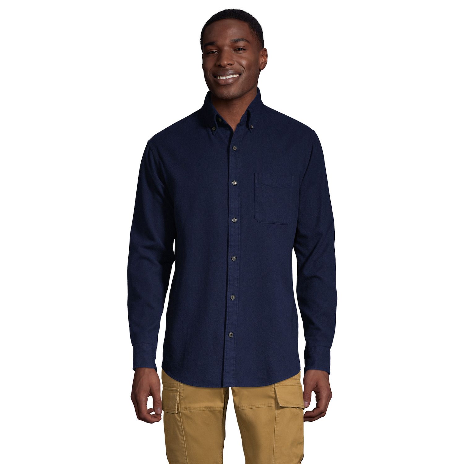 Image for Lands' End Big & Tall Traditional-Fit Flagship Flannel Button-Down Shirt at Kohl's.