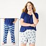 Plus Size Sonoma Goods For Life® 3-pc. Pajama Top, Pajama Pants & Pajama Shorts Sleep Set