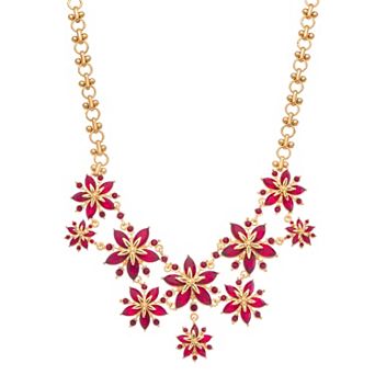 Napier Gold Tone Poinsetta Necklace