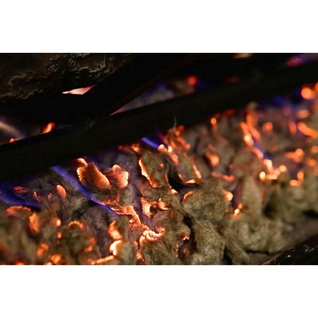 Gas fireplace embers - can you use wall insulation rockwool?