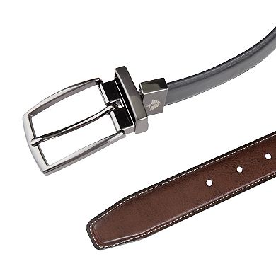 Aquarius Men's Big & Tall Pebble Grain Dress Belt | Feather Edge, Double Stitch, 1 3/8" Wide