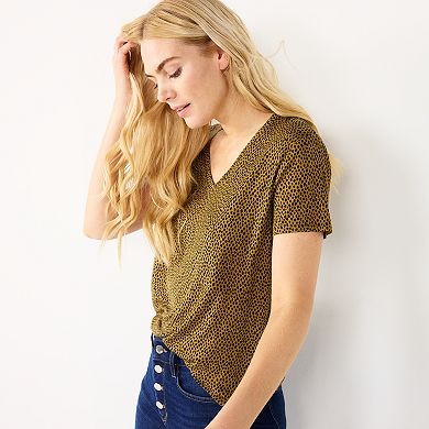 Petite Nine West Essential Short Sleeve V-Neck Tee