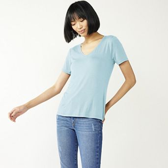 Petite Nine West Essential Short Sleeve V-Neck Tee