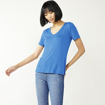 Petite Nine West Essential Short Sleeve V-Neck Tee