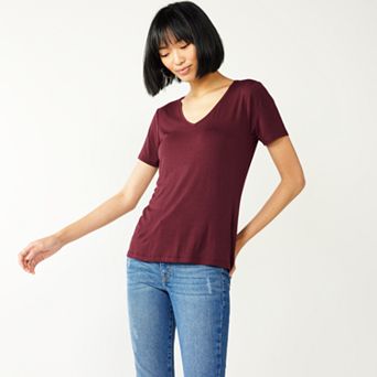 Petite Nine West Essential Short Sleeve V-Neck Tee