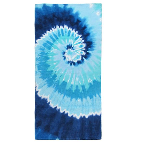 The Big One® Blue Tie Dye Printed Oversized XL Beach Towel