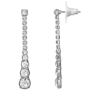 LC Lauren Conrad Linear Simulated Crystal Nickel Free Drop Earrings
