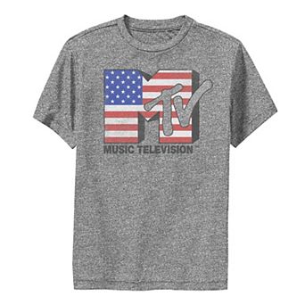 Boys 8-20 MTV American Flag Bold Logo Tee