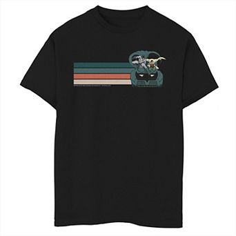 Boys 8-20 DC Comics Batman & Robin Batmobile Retro Stripes Tee