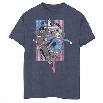 Boys 8-20 DC Comics Justice League Americana Heroine Trio Tee