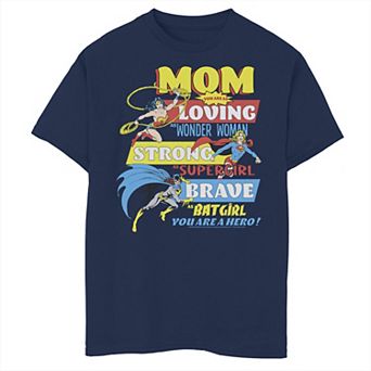 Boys 8-20 DC Comics Justice League Super Attributes Of A Mom Tee