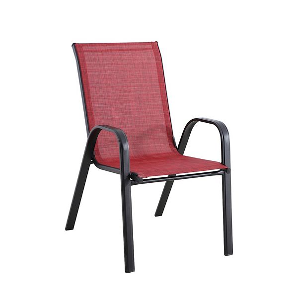 Red stackable patio deals chairs