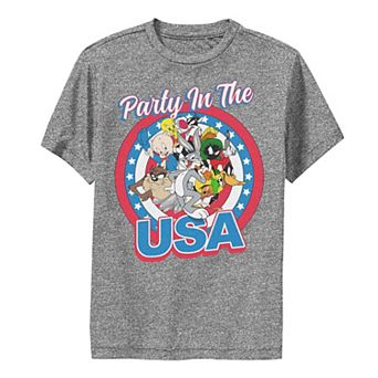 Boys 8-20 Looney Tunes Party In The USA Circle Portrait Tee
