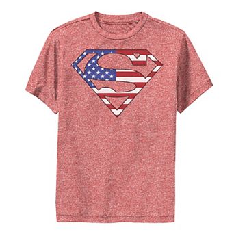 Boys 8-20 DC Comics Superman Logo American Flag Fill Tee