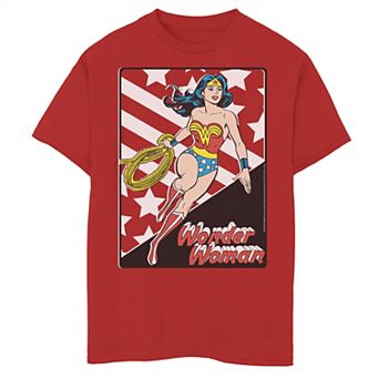 Boys 8-20 DC Comics Wonder Woman Stars And Stripes Poster Tee