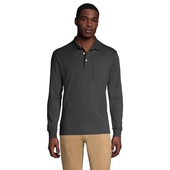 Big & Tall Lands' End Super Soft Classic-Fit Long Sleeve Supima Pocket Polo