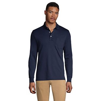 Big & Tall Lands' End Super Soft Classic-Fit Long Sleeve Supima Pocket Polo