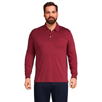 Big & Tall Lands' End Super Soft Classic-Fit Long Sleeve Supima Pocket Polo