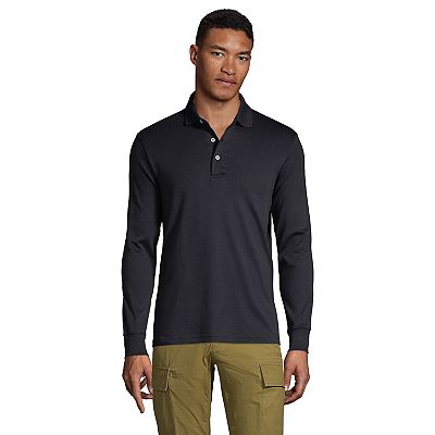 Lands end men's long sleeve polo shirts with pocket best sale