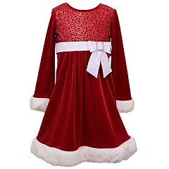 6, Red Bonnie Jean Girls Dress Little Girls Santa Dress