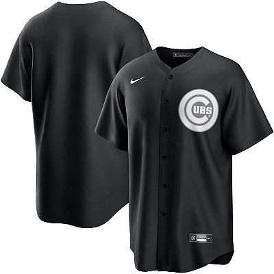 Men s Nike Black White Chicago Cubs Official Replica Jersey