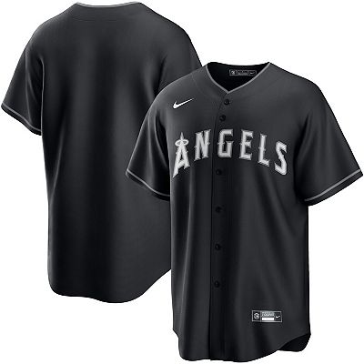 Men s Nike Black White Los Angeles Angels Official Replica Jersey