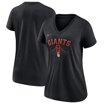 Women's Nike Black San Francisco Giants 2021 City Connect Tri-Blend V-Neck T-Shirt