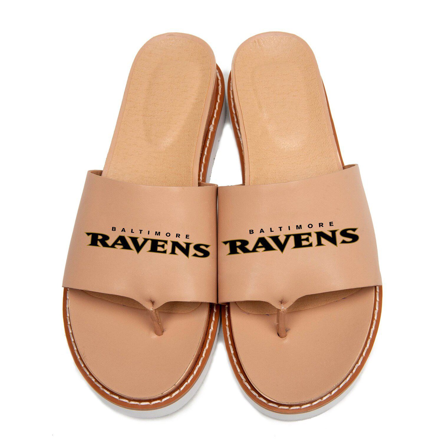 Image for Unbranded Women's Cuce Baltimore Ravens Nude Slip-On Sandals at Kohl's.