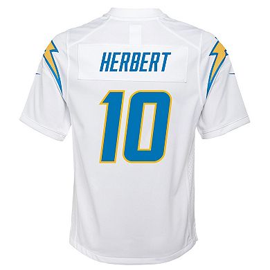 Youth Nike Justin Herbert White Los Angeles Chargers Game Jersey