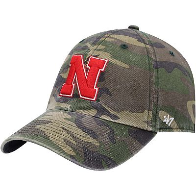 Men's '47 Camo Nebraska Huskers Clean Up Core Adjustable Hat