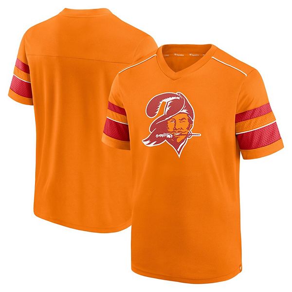 Men's Fanatics Branded Orange Tampa Bay Buccaneers Textured Throwback  Hashmark V-Neck T-Shirt