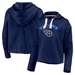 Wear by Erin Andrews Light Blue Tennessee Titans Modest Cropped Pullover Hoodie