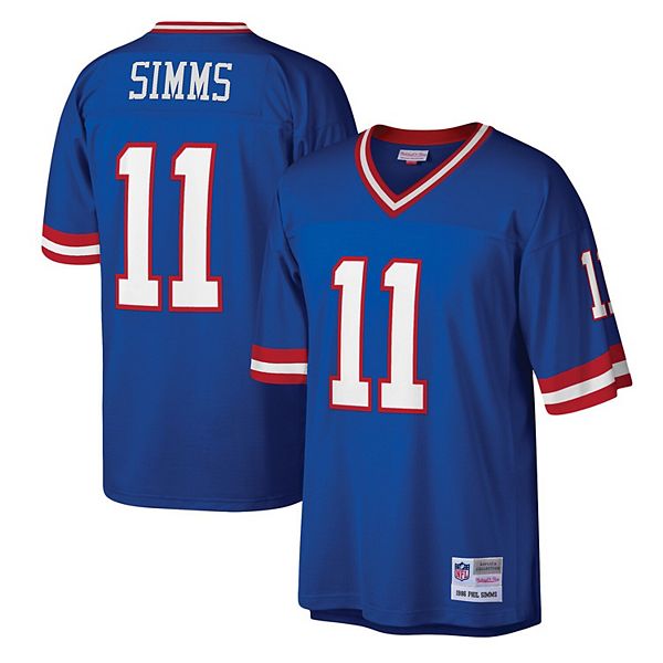 Phil Simms Men's New York Giants Mitchell and Ness Throwback Jersey -  Authentic Blue