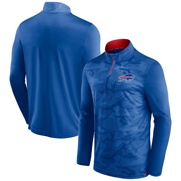 Men's Fanatics Branded Royal Buffalo Bills Camo Jacquard Quarter-Zip Jacket