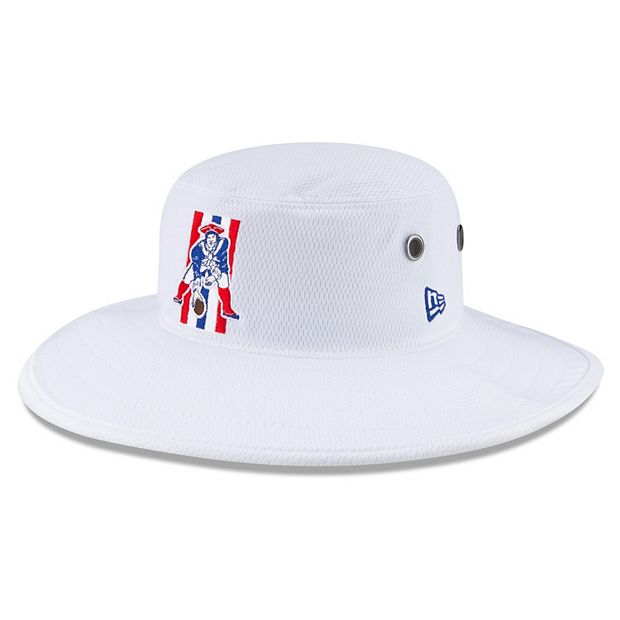 Men's New Era White New England Patriots 2021 NFL Training Camp Historic  Logo Panama Bucket Hat