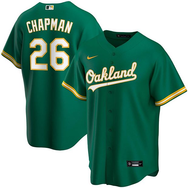 Oakland Athletics Nike Official Replica Home Jersey - Mens with Chapman 26  printing